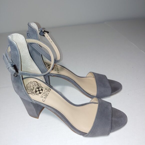 Vincent Camuto VC Corlina Ankle Strap Heel Sandals Size 7.5M Grey - Picture 1 of 8